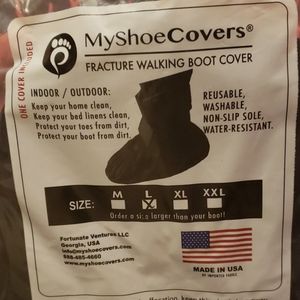 Walking boot cover black large